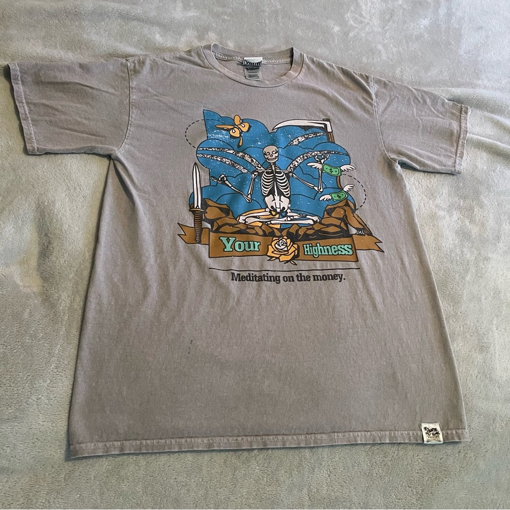 Your Highness Shirt Men Medium Gray Graphic Streetwear Crew Neck‎ Lightweight